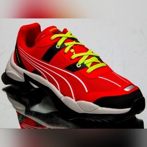 Sz 12 Puma Nitefox Highway Men's High Red Black Athletic Lifestyle Sneaker Shoes